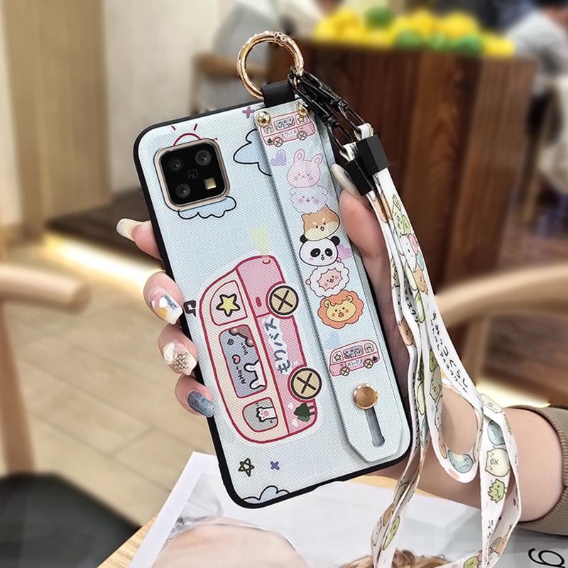 Wristband Soft Case Phone Case For Sharp Aquos Sense4 4G/Sense 5G Wrist Strap Fashion Design Back Cover Cute Durable