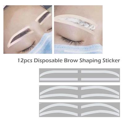 6 paia/set di adesivi monouso per modellare le sopracciglia, guida per disegnare, modello ausiliario, stencil per sopracciglia, strumento per il trucco
