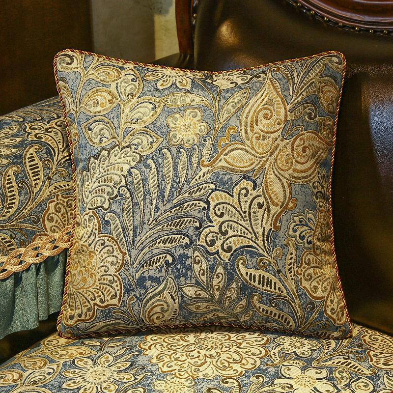 Europäischer Jacquard-Sofakissenbezug aus Chenille in L-Form mit Rocksaum, rutschfest, verschleißfest, Sofatuch, Kissenbezüge