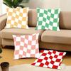 1PC Retro Color Wavy Checkered Pillow Case Square  Bedroom Sofa Leisure Comfort Cushion Car Home Decoration Pillowcase 40x40