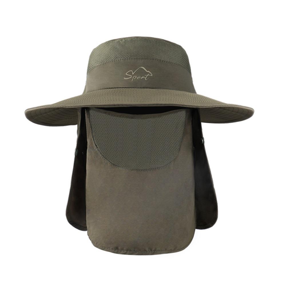 

Quick Drying Summer Fisherman Cap Removable Neck Flap Bucket Hat Removable Visor Hat Cycling style 7