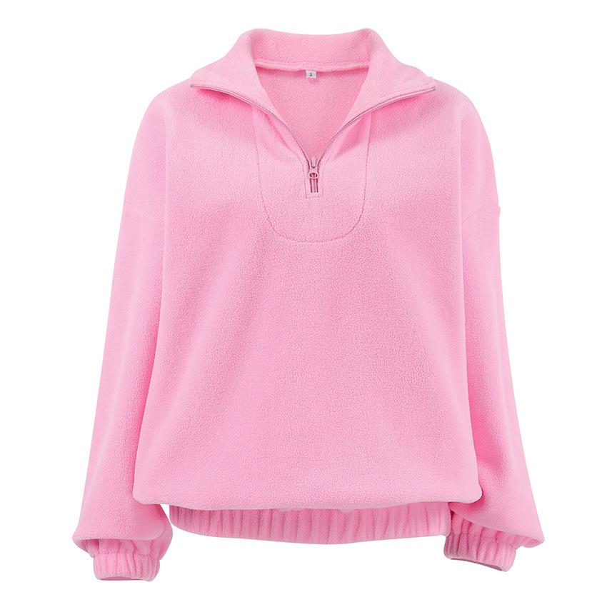 Top Monocolore di Nicchia Autunno e Inverno Stile Semplice e Pigro Felpe Sportive alla Moda da Donna