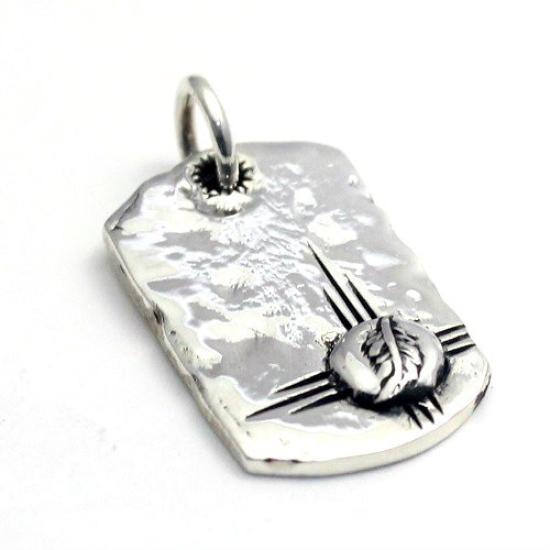 Native American Indian Eagle Feather Sterling Silver 925 Pendant Top