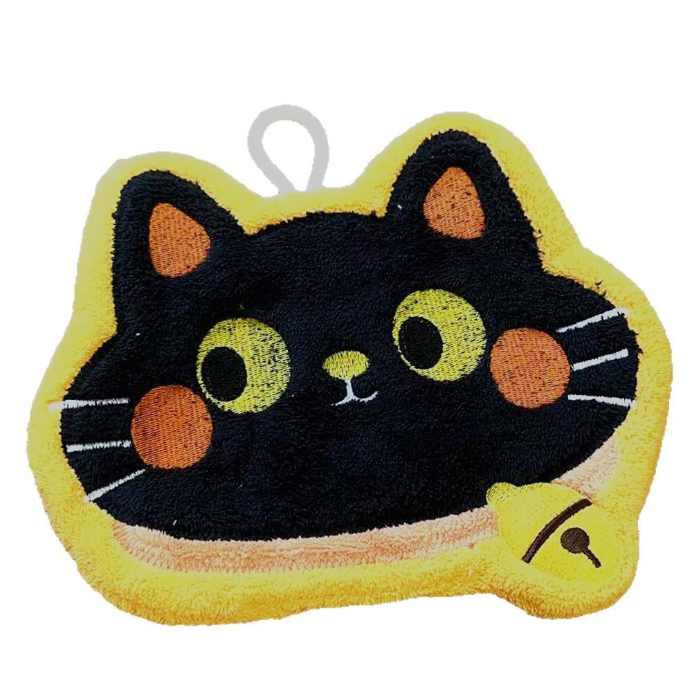 Coral Fleece Cat Hand Towel, Absorbent & Lint-Free, for Kitchen & Bathroom