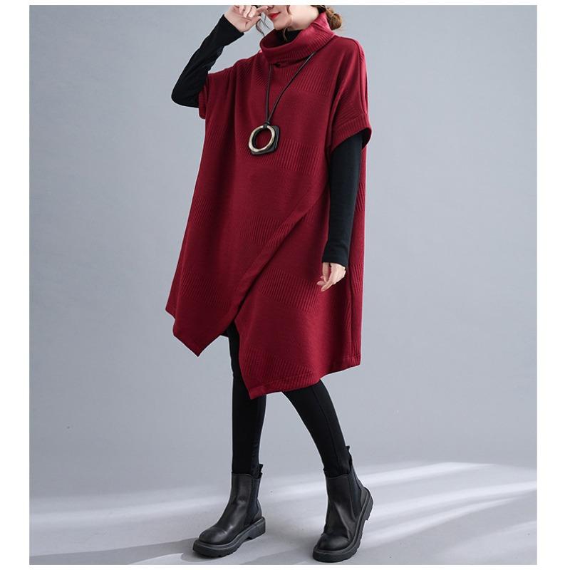 DIMANAF Women Pullovers Sweatshirts Thicken Plus Size Turtleneck Lady Tops Loose Bat Sleeve Shirts Dress Oversize Winter Autumn