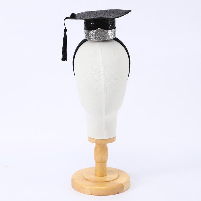 Adjustable Slip Resistant Graduation Hat Hairband With Mini Stereoscopic Doctoral Headdress For Commencement Event