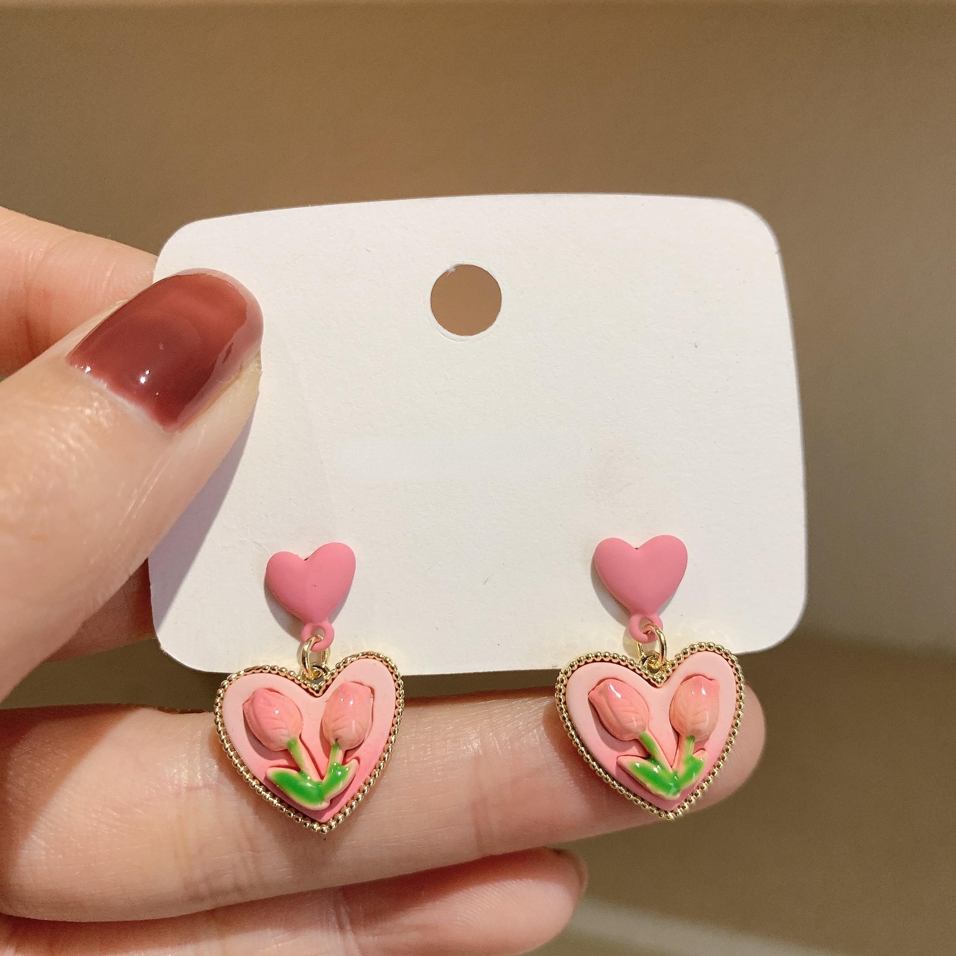 

Цветочные серьги с простым и компактным характером, серьги, серьги, свежие серьги, ювелирные подарки.