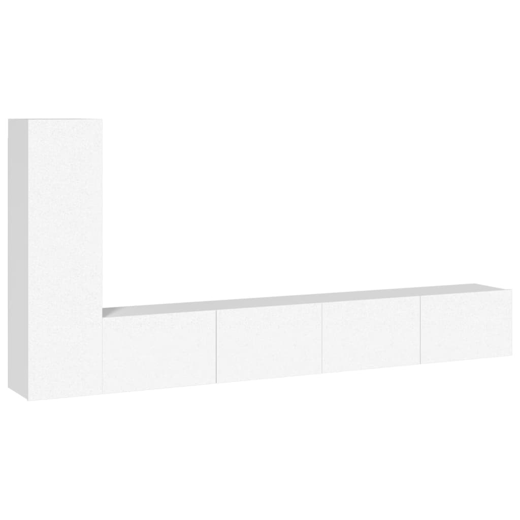 3-teiliges TV-Schrank-Set Weiße Spanplatte