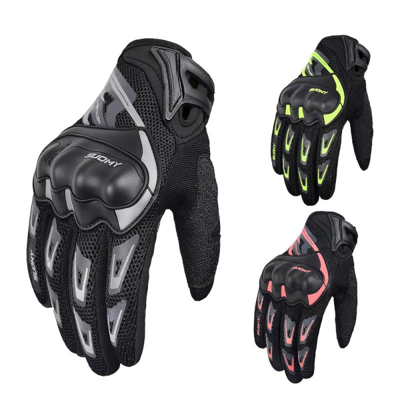 Full Finger Motorcycle Gloves Men Women Anti-Slip Abrasion Resistant Breathable Touchscreen Compatible Riding