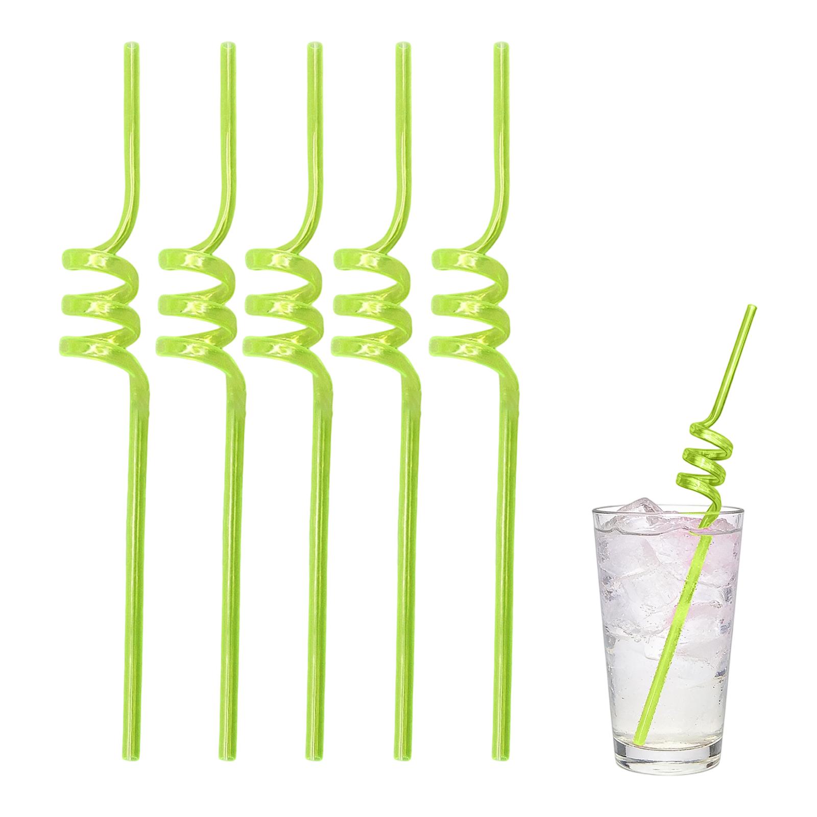

Reusable Spiral Straws –PET Plastic, Food-Grade Safe, Ideal For Birthday Parties, Holidays, Weddings, Beach Cocktails, Drink Decorations One Size