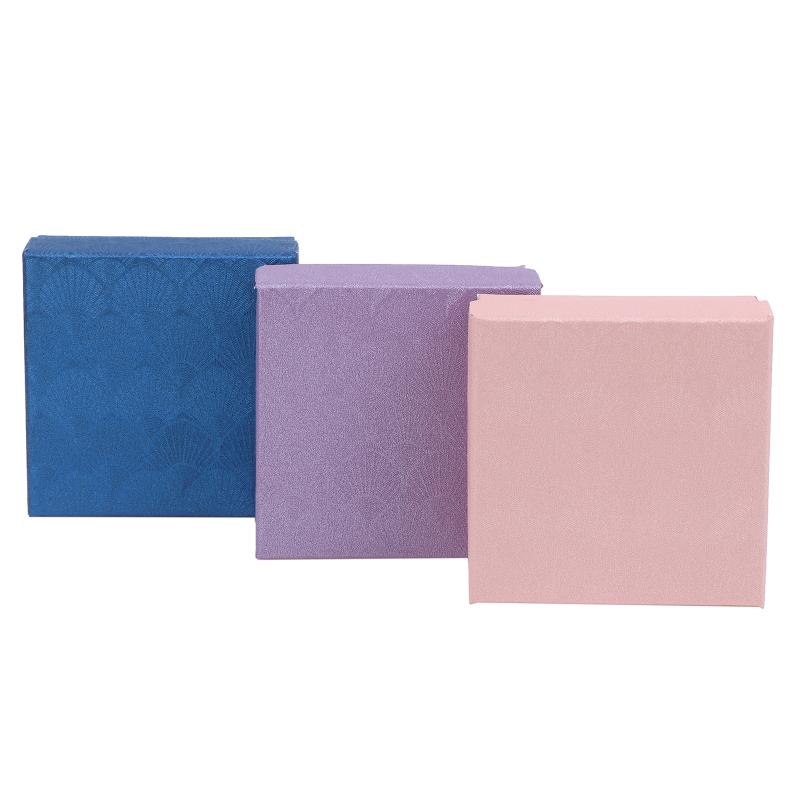 5Pcs 7X7Cm Cardboard Jewelry Packaging Box Necklace Earring Bracelet Box Paper Gift Storage Case With Black Sponge