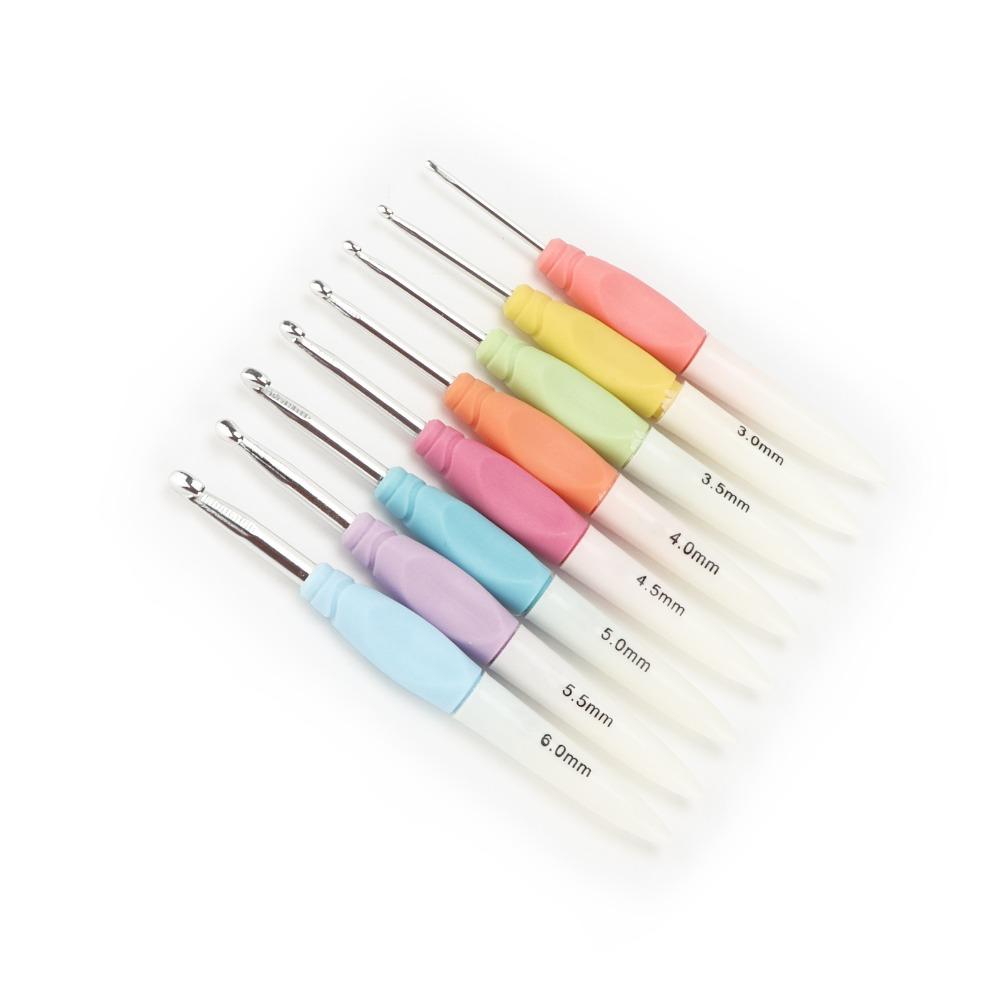 8Pcs Soft NonSlip Grip Knitting Needles Set Plastic Knitting Crochet Needles  Hair Styling