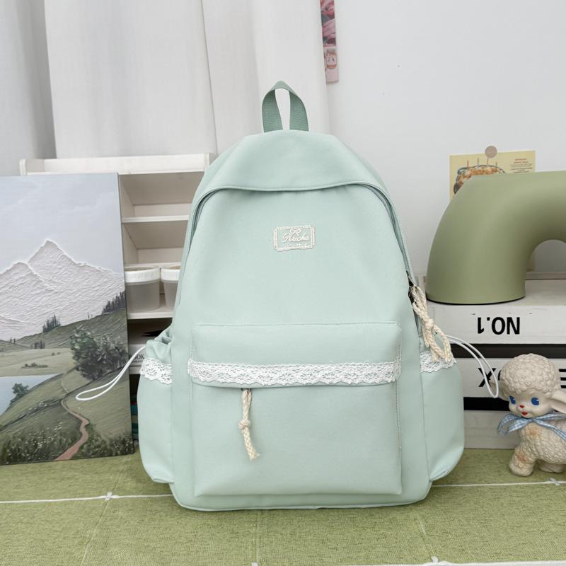 Schoolbag Japanese Girl Cute Schoolbag Ins Style Korean Female Niche Design Campus Simple Sweet Solid Color Backpack