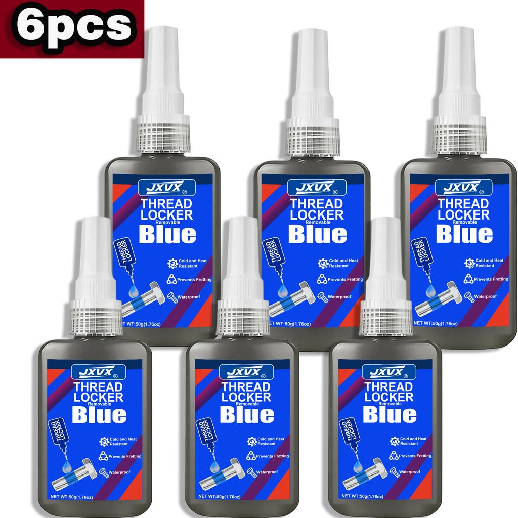 50g Threadlocker Anaerobic Glue Blue Medium Strength Automotive-grade LockerThread for Metal Fasteners Nuts Bolts To Against Losening Lock Tight Seal