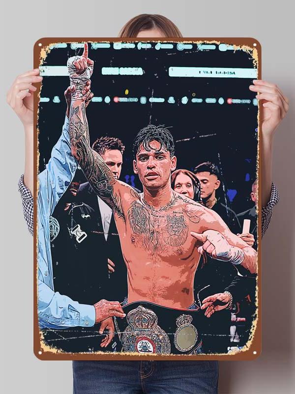 Ryan Garcia Boxer Metal Signs Aesthetic Room Decor Men Custom Boxing Poster Tin Plates for Man Cave Wall Art Vintage Metal Plate