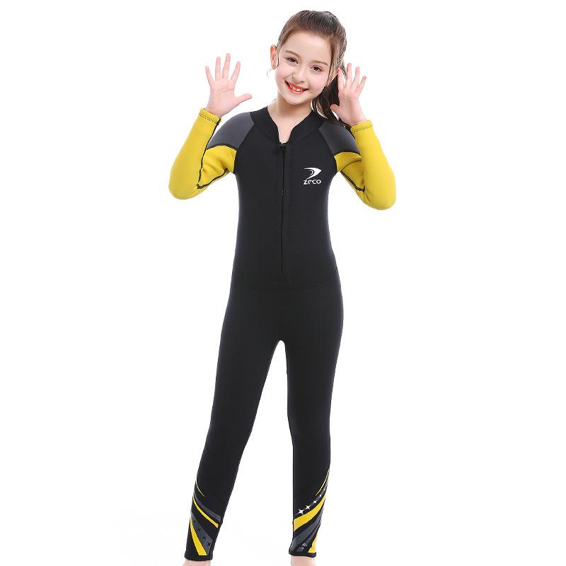 2.5mm Kids Long Sleeve Wetsuit - Warm, Quick Dry, Sun Protection Swimwear for Medium & Large Children
