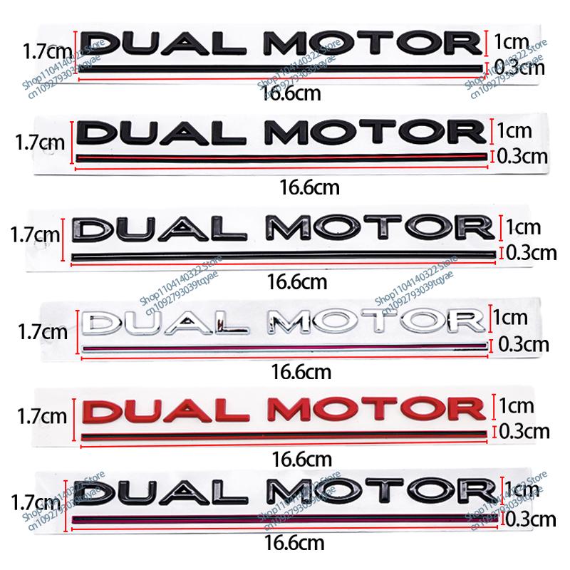 ABS SpaceX Dual Motor Sticker Fender Side Decal For Tesla Model Y S 3 X Letters Space Logo Rear Emblem Badge Trunk Accessories