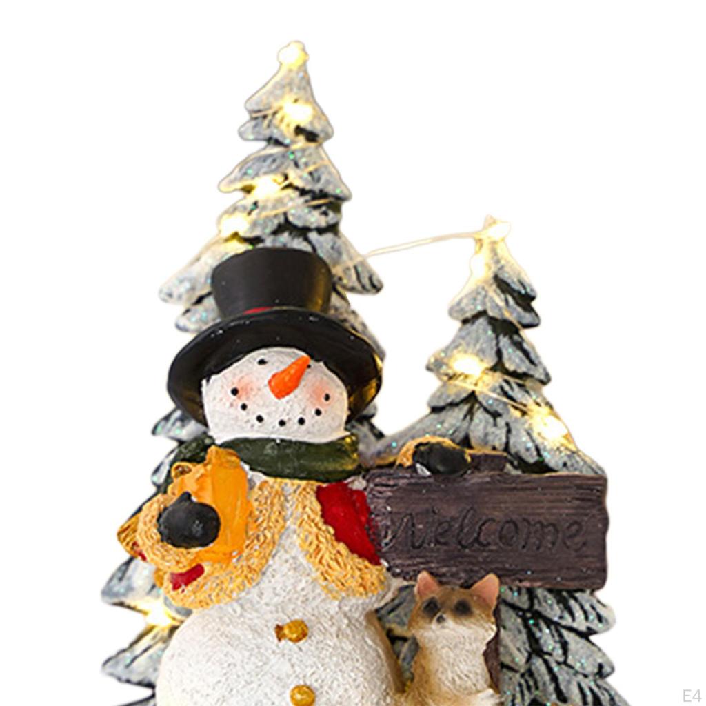 Christmas Illuminated Miniature Musical Ornament Resin Figurine Xmas Displays for Wedding, Home or