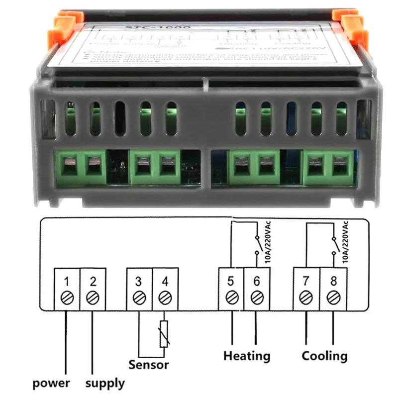 STC-1000 Digital LED Temperature Controller Heating Cooling Centigrade Thermostat 2 Relays Output with NTC Sensor Probe 12v 24v