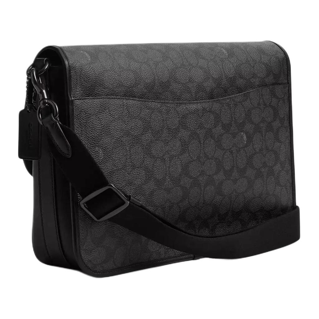 Coach Hitch 32 Classic Monogram Print Coated Canvas And Calfskin Messenger Bag Men bags Charcoal CAH92-CHR