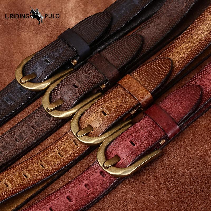 Retro Washed Top Layer Cowhide Belt Men's Genuine Leather Pin Buckle Casual Denim Men's Belt