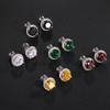 5628 Earring Clip with Colorful Zircon Stone Brass Material for Women