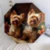 Two Yorkshire Terriers Pattern, Automatic Folding Umbrella, Portable and Foldable Design, 8 Ribs, a Christmas or Birthday Gift.