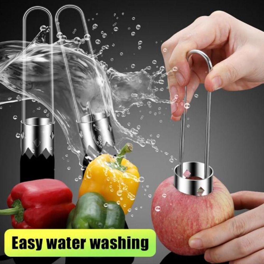 Stainless Steel Tomato Stem Corer Tool Embedded Pepper Corer Seed Remover Tool Strawberry Huller