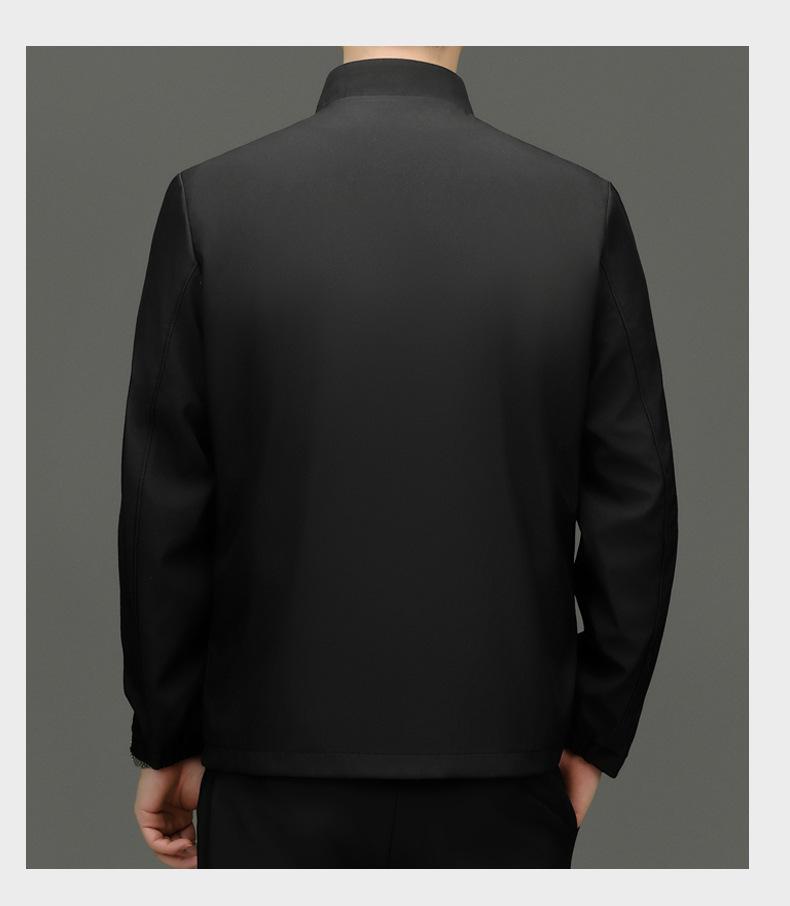 Spring/Autumn Men's Stand Collar Business Jacket - Professional Attire for Young & Middle-aged Bosses