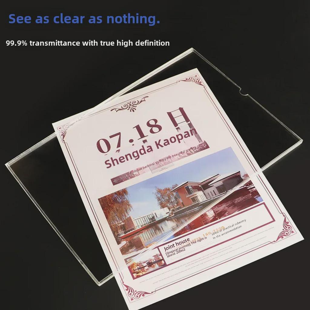 Akrylowy dwuwarstwowy uchwyt na karty A4/A5 i stojak ekspozycyjny z przezroczystą ramką na zdjęcia