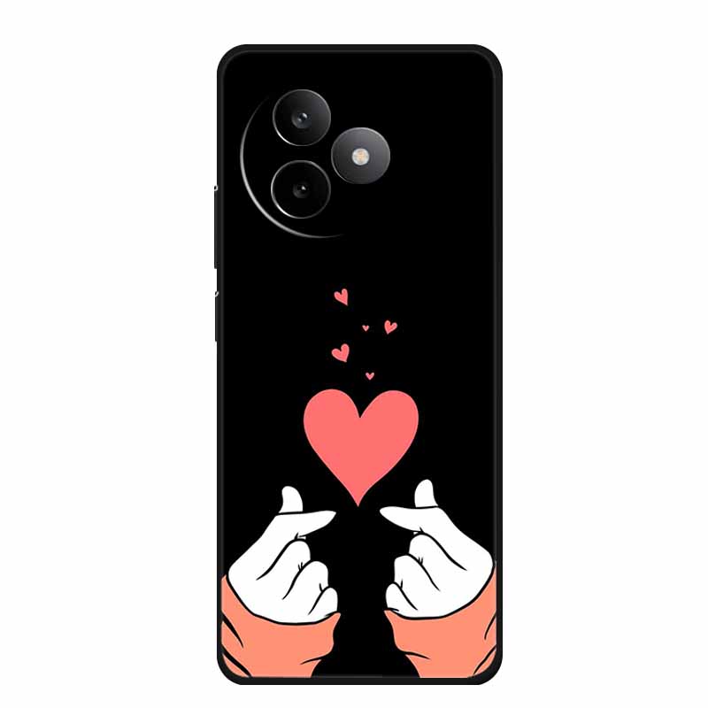 Black Silicone Case For Redmi K80 Ultra Case Cartoon Cat Soft Back Cover For Xiaomi Poco M6 4G Poco F6 5G Redmi 13 Phone Case