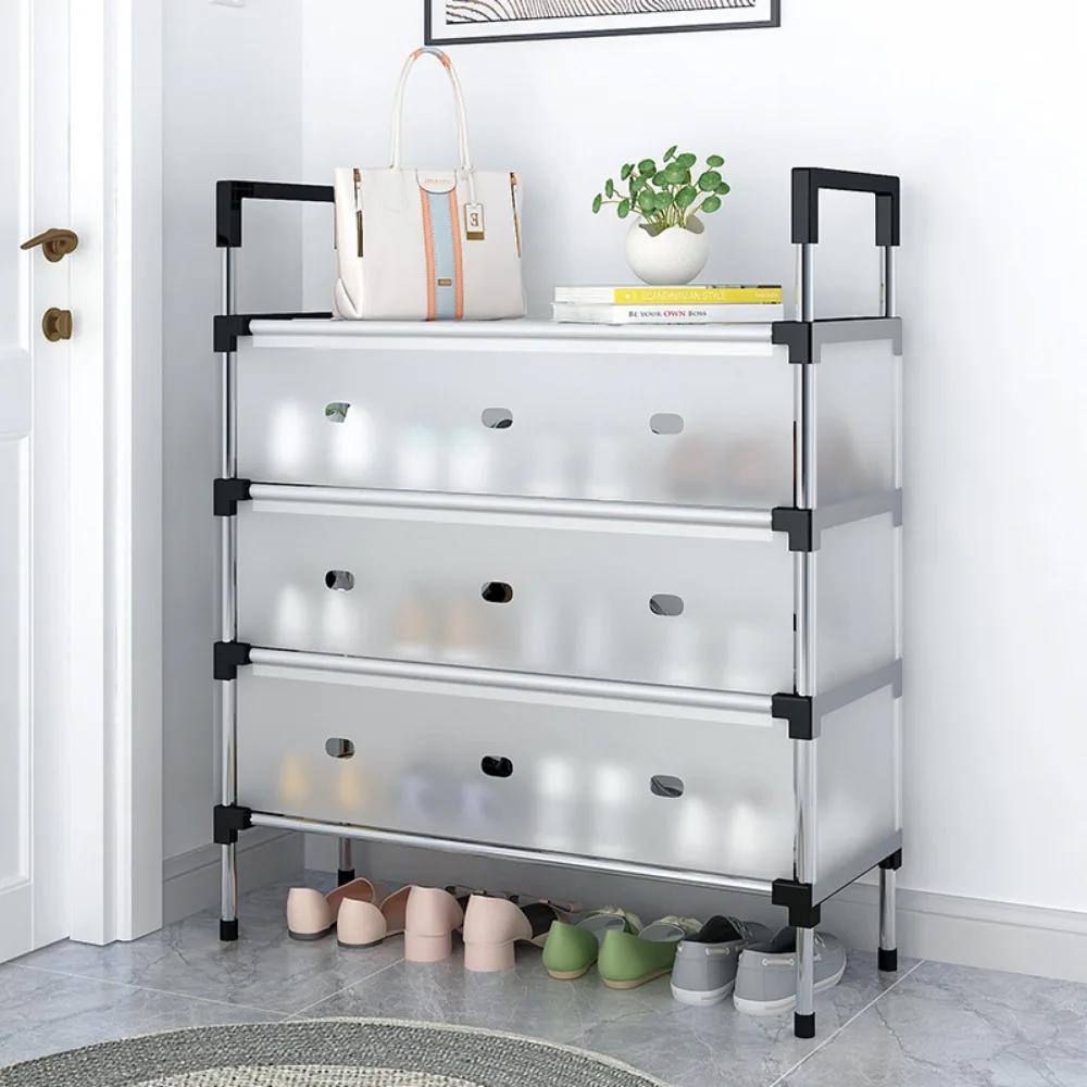 DIY Shoe Rack Save Space Bedroom High-capacity High Load-bearing Capacity Sturdy and Durable Modern Simplicity Metal Shoes Rack