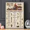 Kitchen Witchery Poster, Witch Kitchen Canvas, Witches Magic Knowledge Wall Art, Magic Lover Gift, Kitchen Blessing Incense Prints
