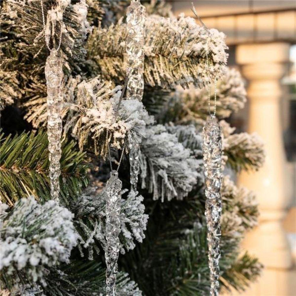 12Pcs Transparent Christmas Icicle Ornaments Hanging Icicle Decorations Winter Home Decoration