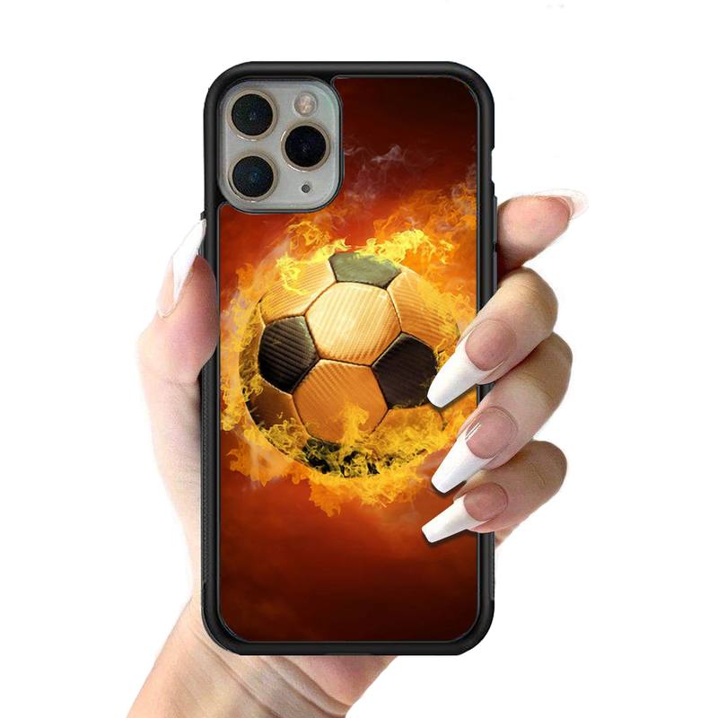 Fotbal Fotbal Pouzdro na telefon Silikonové PC+TPU Pouzdro pro iPhone 11 12 13 Pro Max 8 7 6 Plus X SE XR Tvrdé Fundas