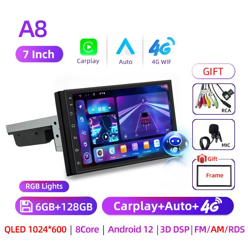 7'' 10'' 8Core Android 11 1Din Car Multimedia CarPlay 5G Universal Navigation GPS 1 DIN Headunit Auto Radio Audio Stereo dvd