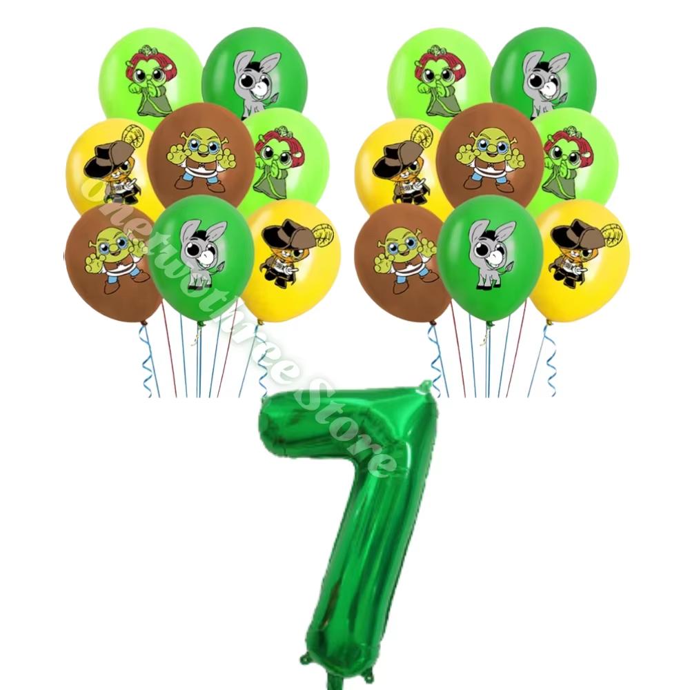 Monster Shrek Birthday Party Decoration Prince Donkey Green Princess Balloons Cup Plate For Kids Baby Shower Party Favor Gifts
