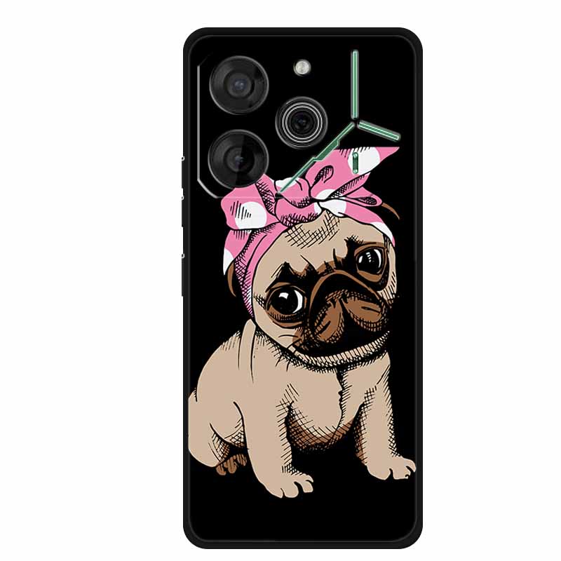Black Silicone Case For Tecno Pova 6 Pro Phone Case Shockproof Soft Coque For Tecno Pova 6 Pro Back Cover Case Pova6 Pro Cartoon