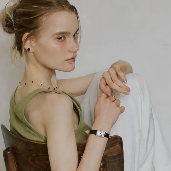 _Square Leather Watch. MS-155S