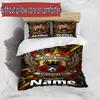 3pcs Duvet Cover Set (1*Duvet Cover + 2*Pillowcase, Without Core), Custom Name Go Ahead Eagles Pattern Bedding Set, Home Bedroom Decor Gift
