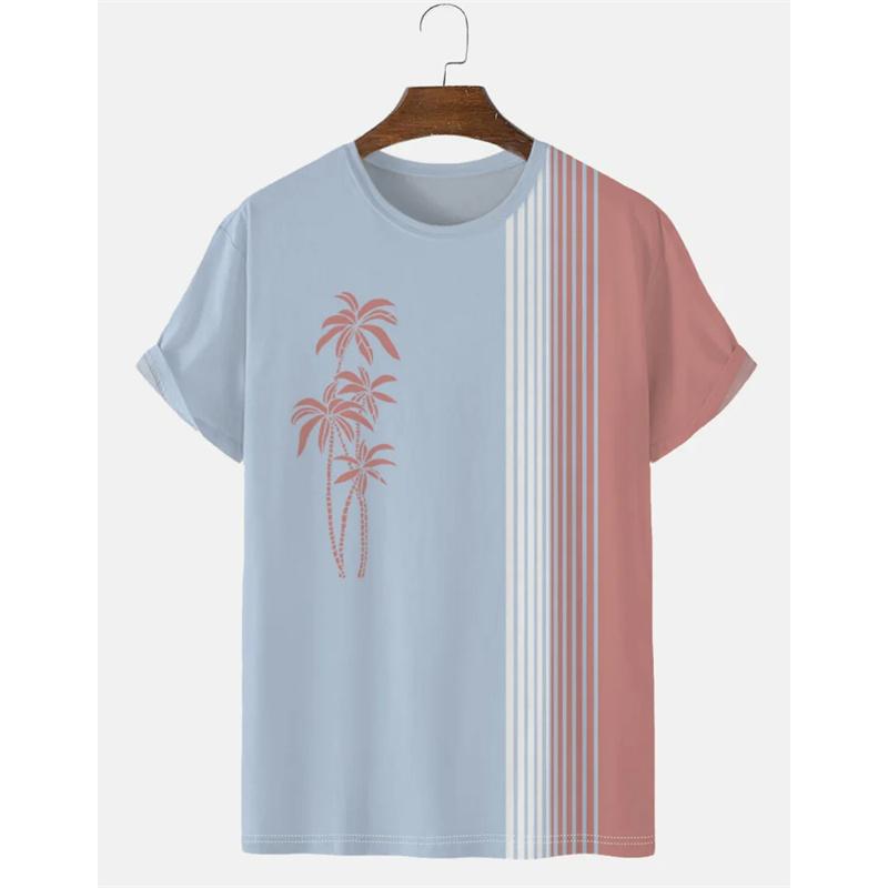 Coconut Tree Pattern 3D Printed Tees Summer Casual Harajuku O-Neck Short Sleeves Tops Hawaiian Men's T-shirts
