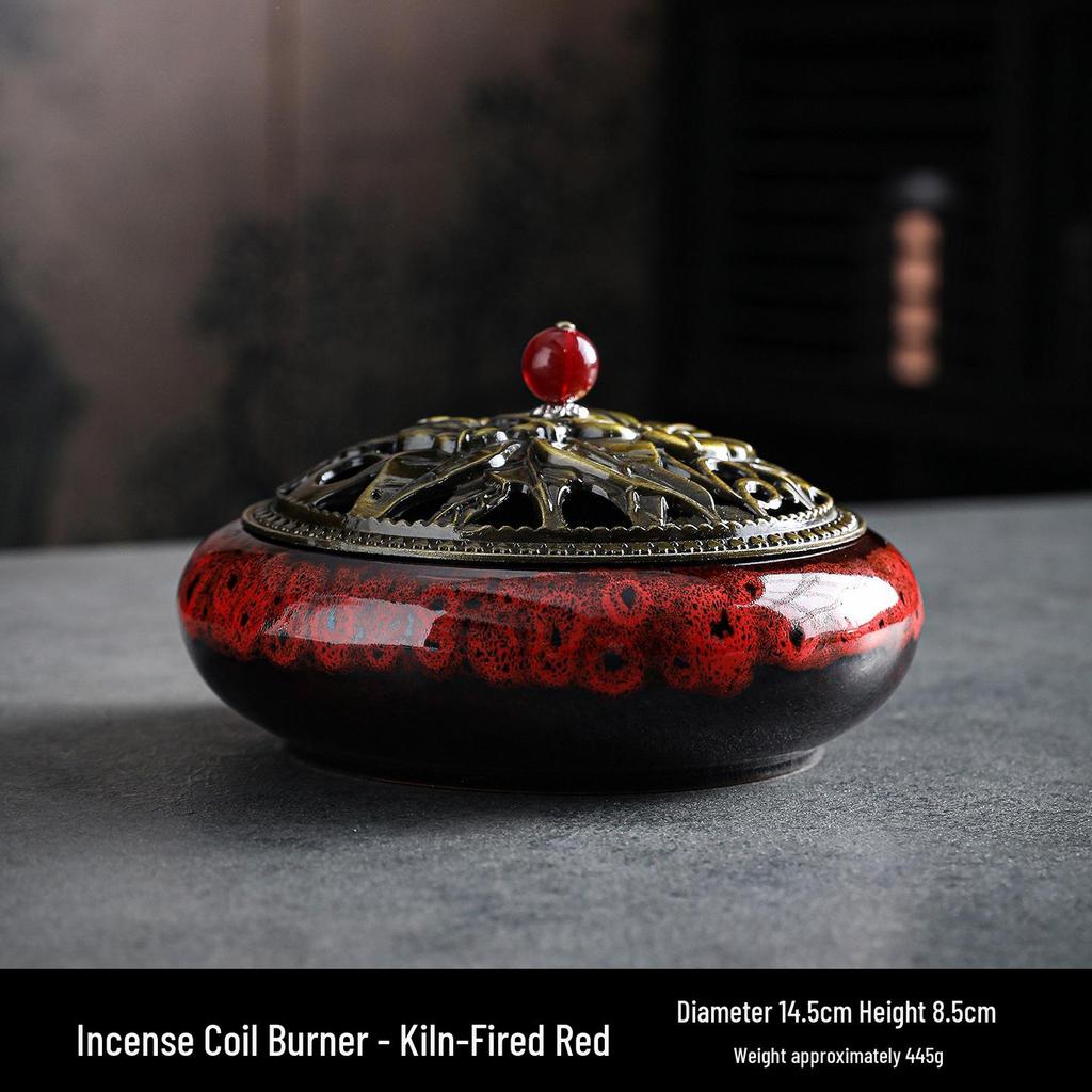 Large Ceramic Mosquito Coil and Incense Burner: Indoor Sandalwood and Agarwood Holder