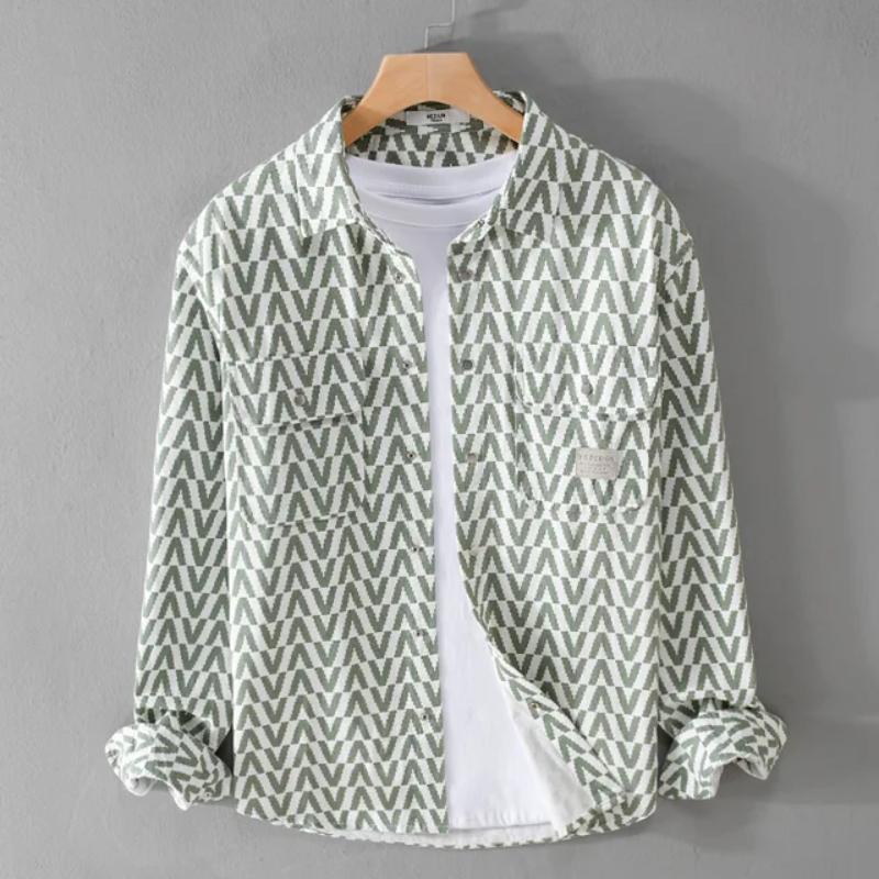 

Весна и лето уличный стиль новые модные рубашки в клетку с длинным рукавом и двойными карманами из чистого хлопка повседневные мужские топы молодежная верхняя рубашка 3XL зелёный