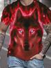 Fashion Street Style Men's Crew Neck T-shirt Fierce Wolf Graphic T Shirts for Men 3d Printed Breathable Tops Summer Casual Tees