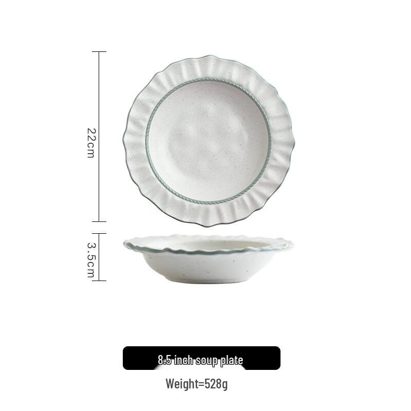Nordic Sesame Lace Ceramic Soup Plates