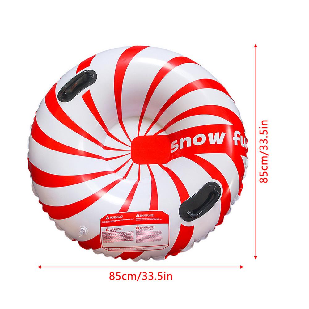 Inflatable Ski Lap Sledding Tube Snow Tubes for Kids Inflatable Sled for Sledding with 2 Handles Foldable Snow Sled for kids