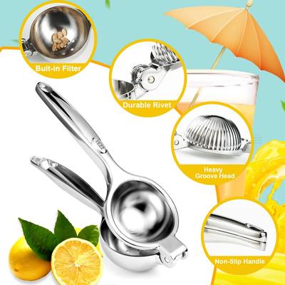 Large Heavy Duty Handhelp Juicer for Lemon, Stainless Steel Hand Press Citrus Juicer, Lime Squeezer Bar Tool Manual Citrus Press