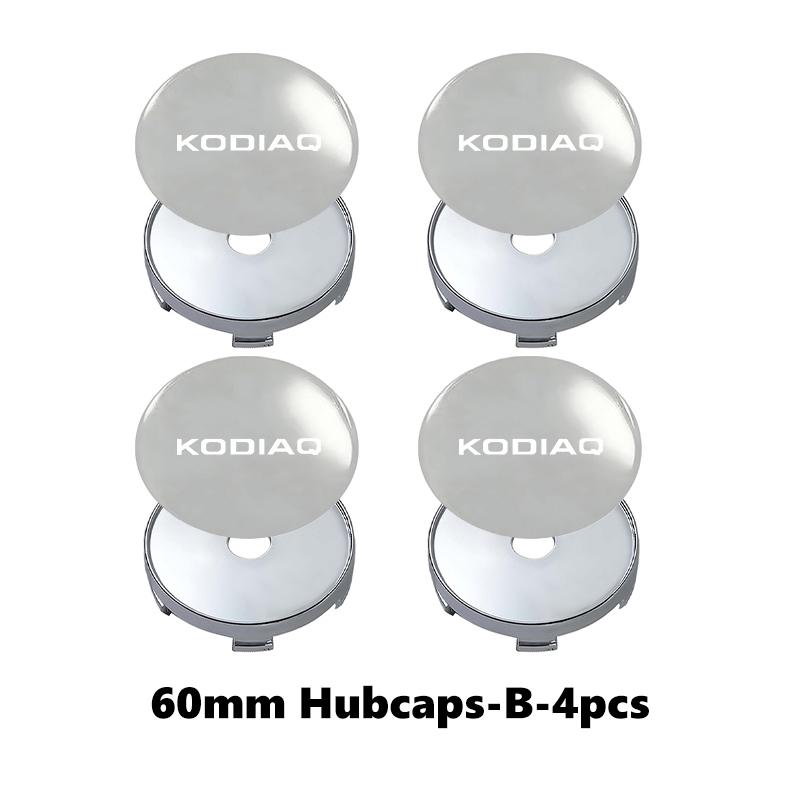 JIYQ3 For Skoda 4Pcs 56mm/60mm Car Wheel Center Hub Cap Rim Cover VRS Superb Yeti Octavia Enyaq Rapid Karoq Derivati