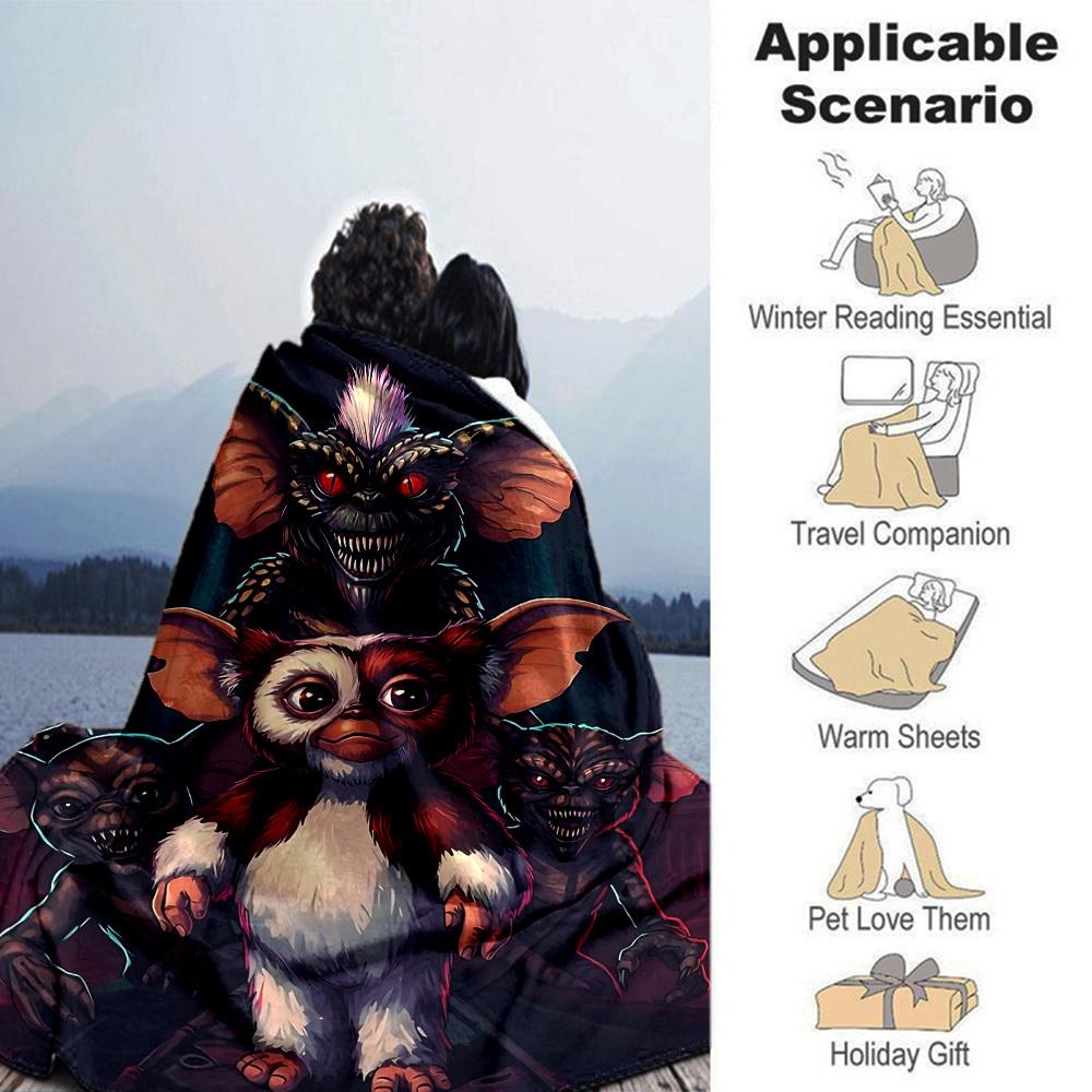 1pc Gremlins Gizmo Throw Blanket Soft Flannel, Cozy All Season Polyester Perfect for Home, Office
