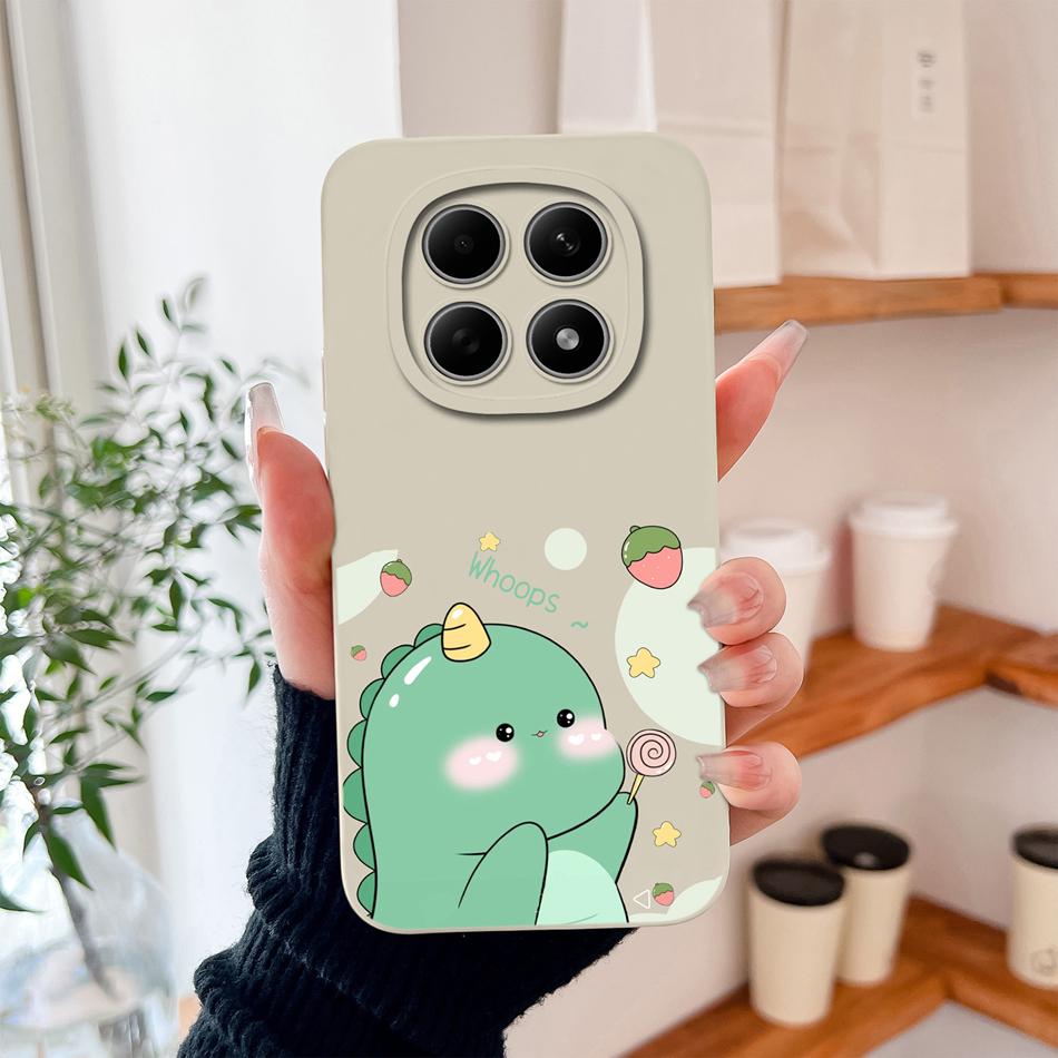 Cartoon Dinosaur Case For Poco M8 Pro 5G Back Cover For Poco M 8 Camera Lens Protection Soft Liquid Silicone Phone Protectors